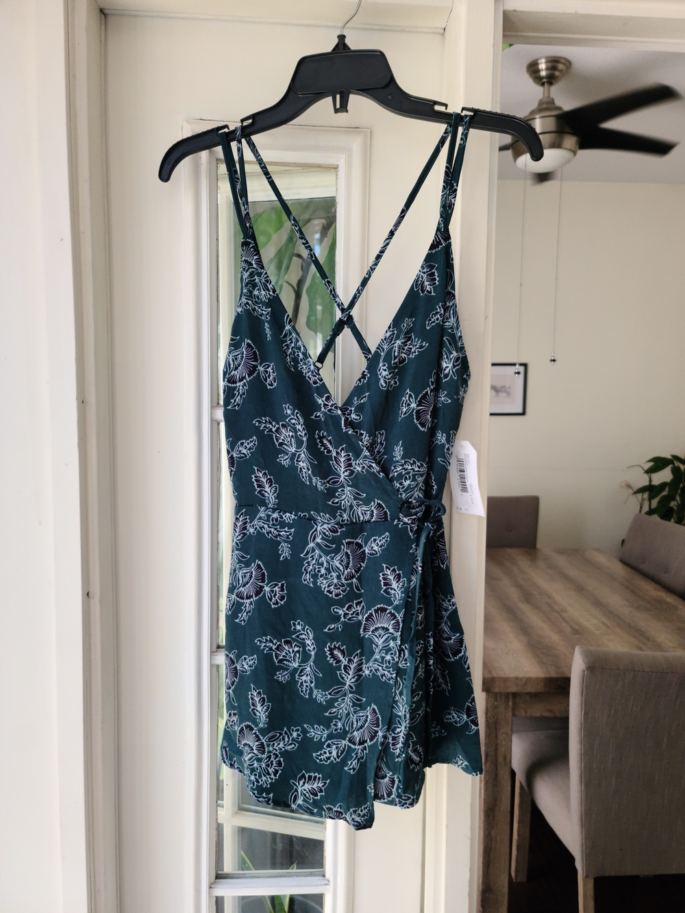 Sadie & Sage Teal Floral Wrap Romper